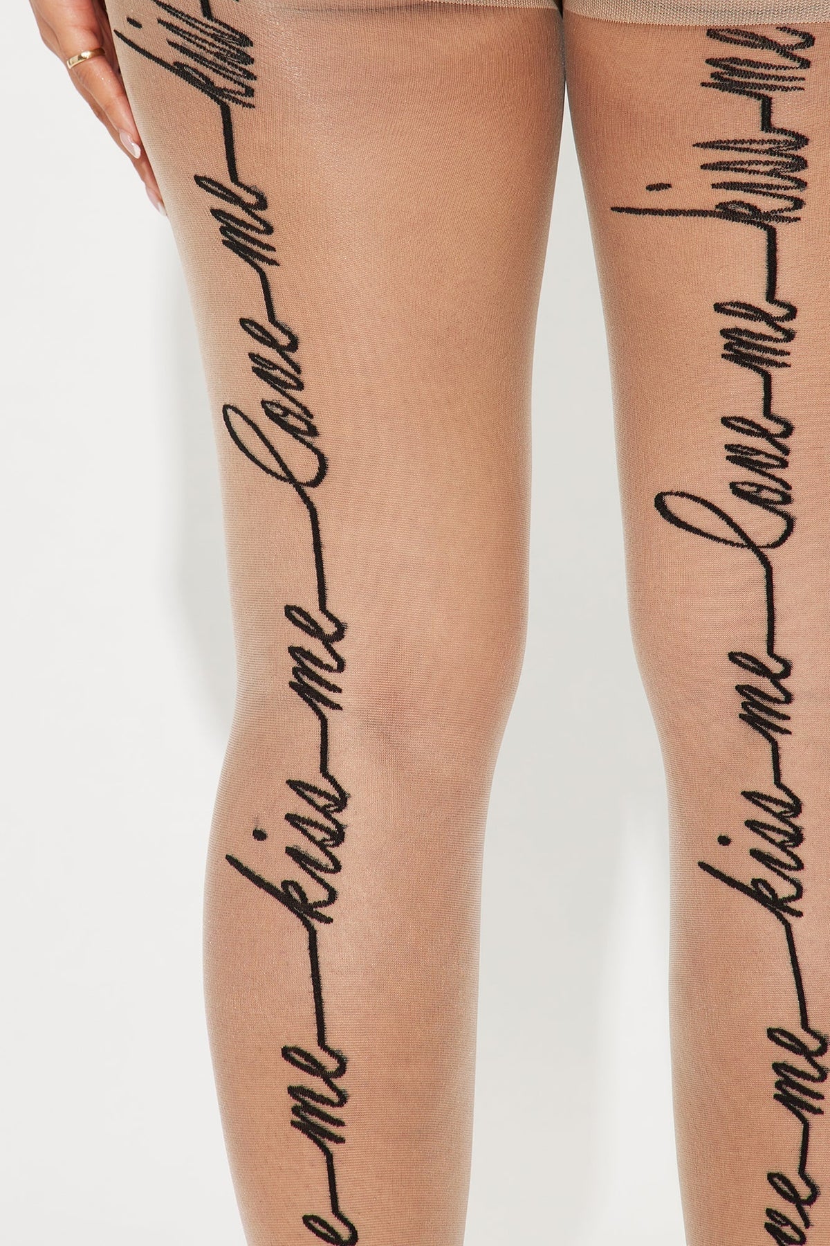 Love Me Kiss Me Tights - Beige