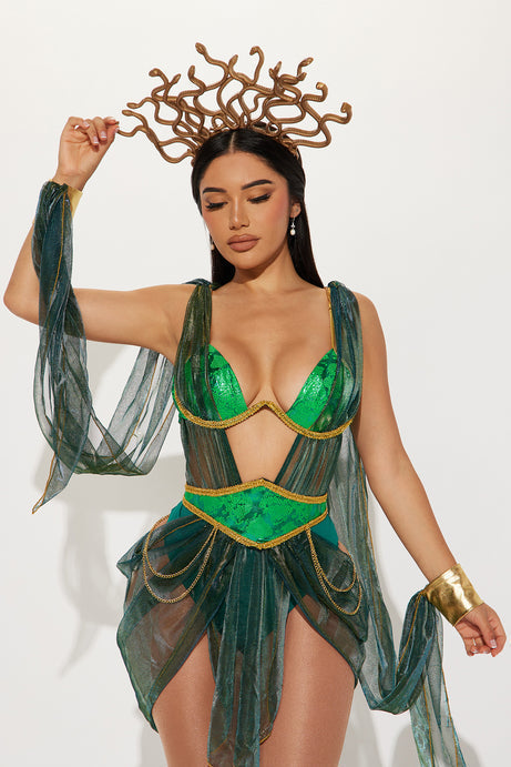 Serpent Queen 3 Piece Costume Set - Green/combo