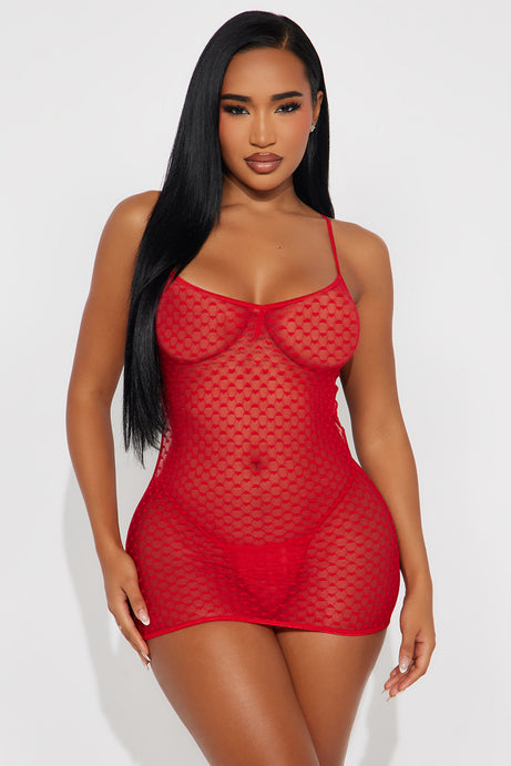 Red Mesh Chemise