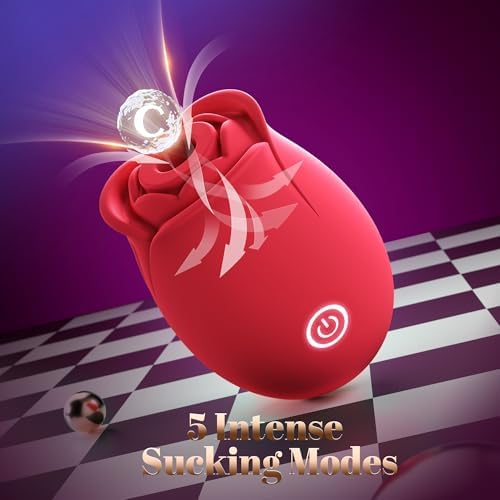 Sex Toys Rose Dildo Vibrator - Upgraded Adult Toys with 5 Sucking & Vibrating Modes for Women Clitoral Nipple, Rose Sucker Sex Toy Clitoral G Spot Vibrators for Woman Couples Adult Sex Games|B0BB1VX77W