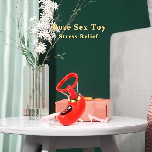 Vibrator Adult Sex Toys for Women - 5IN1 Sucking Vibrator Rose Sex Toy, 3 Sucking, 9 Tongue Licking & Vibrating Adult Toys, LCD Display Removable Cup Clitoral G Spot Vibrators Sex Novelties|B0CXSSKYN4