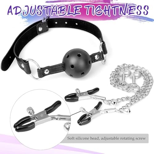Sex Bondage BDSM Bondaged Restraints Set Sex Toy with Breathable Ball Gag Nipple Clamp Clitoris Clip & Analplug Included Adults SM Games Sex Toys for Couples|B0CGWRV1JP