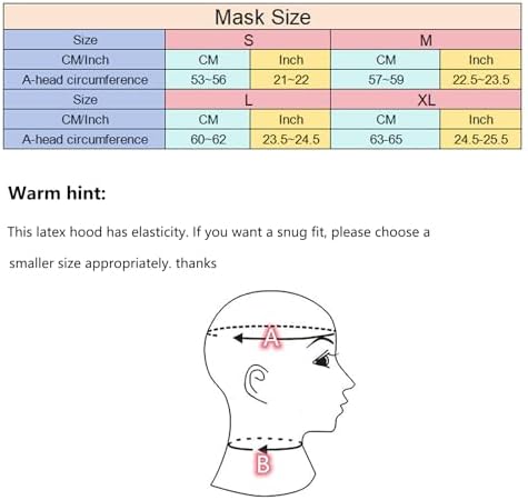 Black Latex Hood Mask Full Face Riding Hood for Party Cosplay Latex Mask for Halloween Christmas Party|B0FQV2NQD2