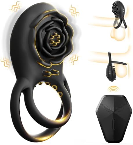 Vibrating Cock Ring Adult Sex Toys for Men, Silicone Penis Ring with Rose Clitoral Vibrator Couples Sex Toys, 8 Vibrations Adult Male Sex Toy Remote Control Vibrators for Men Female Couple Pleasure|B0CGQRJV87