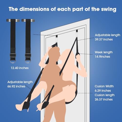 Adult Toy Sex Swing 360° Spinning – 2-in-1 BDSM Sex Toy with Premium Stand & Thick Padded Straps – Adjustable Bondage Restraints for Couples, Erotic Leather Swing Kit|B0D4V1TYMK