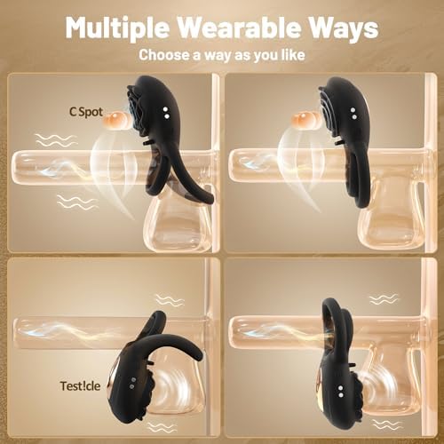 Vibrating Cock Ring Adult Sex Toys for Men, Silicone Penis Ring with Rose Clitoral Vibrator Couples Sex Toys, 8 Vibrations Adult Male Sex Toy Remote Control Vibrators for Men Female Couple Pleasure|B0CGQRJV87
