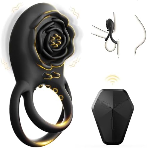 Vibrating Cock Ring Adult Sex Toys for Men, Silicone Penis Ring with Rose Clitoral Vibrator Couples Sex Toys, 8 Vibrations Adult Male Sex Toy Remote Control Vibrators for Men Female Couple Pleasure|B0CGQRJV87