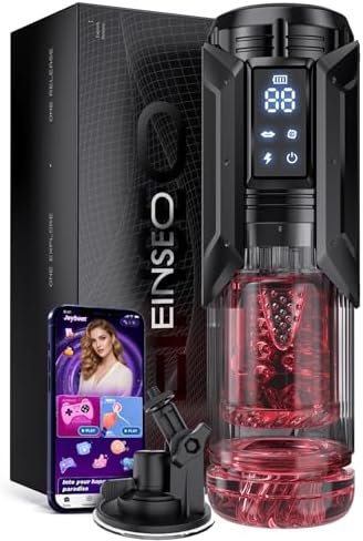 EINSEO Sex Toys for Men Penis Pump - AI Sync Waterproof Male Masturbator Stroker with 7 Sucking Thrusting Rotating & 7 Licking Modes, Adult Toys Pocket Pussy Mens Sex Toy Blowjob Sex Machine Bath Item|B0F6L4FLJS