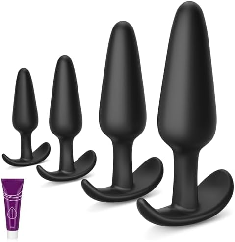 4PCS Silicone Anal Butt Plug Set, Beginner to Advanced, Trainer Kit with Flared Base for Women, Men Comfortable Long-Term Wear, Premium Training Sets, Sex Toys for Couples|B0D9RL3BTZ