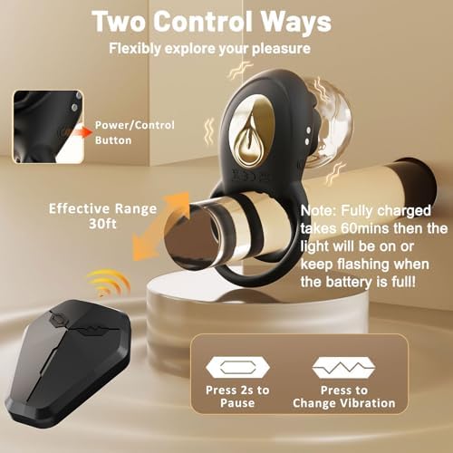 Vibrating Cock Ring Adult Sex Toys for Men, Silicone Penis Ring with Rose Clitoral Vibrator Couples Sex Toys, 8 Vibrations Adult Male Sex Toy Remote Control Vibrators for Men Female Couple Pleasure|B0CGQRJV87