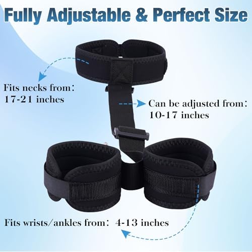 BDSM Bondage Neck to Wrist Restraints Kit with Ball Gag, Couples Sex Toys Adjustable Collar Back Sex Handcuffs Wrist Cuffs, Bed SM Games Bondage Gear Accessories for Couples, Roleplay & Bedroom Fun|B0F87KHJ6R