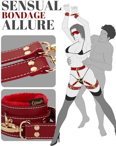 UTIMI Sex Bondage BDSM Kit Restraints 6PCS Sets with Adjustable Handcuffs Ankle Cuff Thigh Cuffs Blindfold Cross Strap Waist Strap Adult SM Games Sex Toys for Men Women and Couples|B0C4SYG3X7