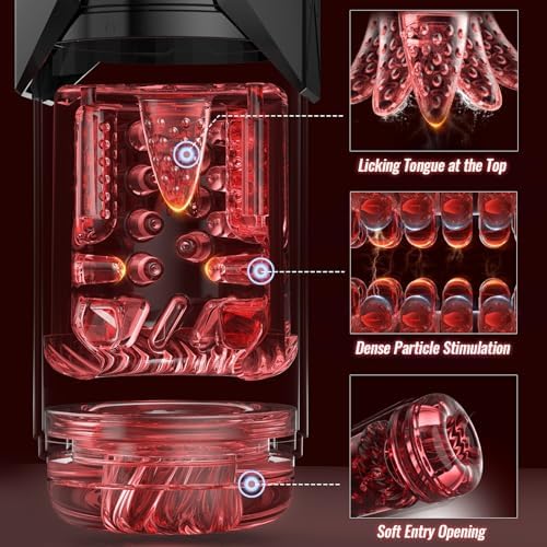 EINSEO Sex Toys for Men Penis Pump - AI Sync Waterproof Male Masturbator Stroker with 7 Sucking Thrusting Rotating & 7 Licking Modes, Adult Toys Pocket Pussy Mens Sex Toy Blowjob Sex Machine Bath Item|B0F6L4FLJS