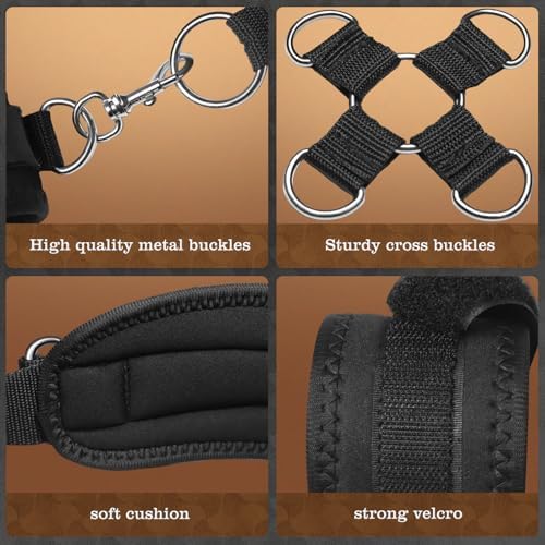 BDSM Sex Bondage Bed Restraint Adjustable Neck to Thigh Restraints with Hand to Ankle Sex Harness Sling, Detachable Handcuffs & Ankle Cuffs with Cross Buckle,Ideal for Couples & Adult Beginner Sex Toy|B0F5PVMJZB