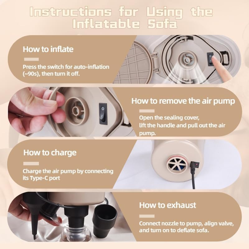 Sex Furniture Sofa Pillow with Automatic Air Pump, BDSM Sex Toys Inflatable Cushion for Couple Sexual Position Support Multifunctional Sofas|B0DBPSC6LG