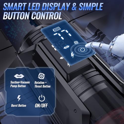 EINSEO Sex Toys for Men Penis Pump - AI Sync Waterproof Male Masturbator Stroker with 7 Sucking Thrusting Rotating & 7 Licking Modes, Adult Toys Pocket Pussy Mens Sex Toy Blowjob Sex Machine Bath Item|B0F6L4FLJS