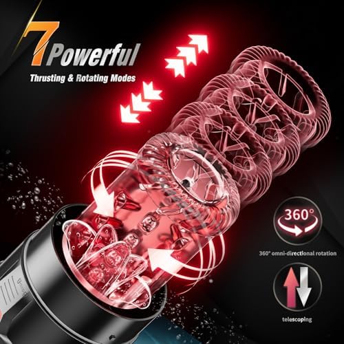 Male Masturbator Penis Pump - Male Sex Toys for Men with Upgrade 12 S Vacuum Pump & 7 Thrusting Rotating Vibrating Sucking Licking LCD Adult Toys Mens Sex Toys Pocket Pussy Pumps & Enlargers|B0DDL3X6PF