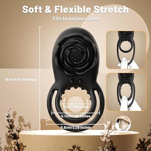 Vibrating Cock Ring Adult Sex Toys for Men, Silicone Penis Ring with Rose Clitoral Vibrator Couples Sex Toys, 8 Vibrations Adult Male Sex Toy Remote Control Vibrators for Men Female Couple Pleasure|B0CGQRJV87