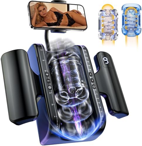 EINSEO AI Sync Male Masturbator Sex Toys for Men - Adult Toy Male Sex Toys with 7 Thrusting & 7 Rotating Modes, Pocket Pussy Hands Free Sex Machine LCD Display with Visual Window & Mounting Base|B0C9QLTS1B