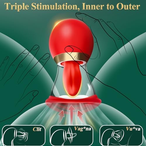 Vibrator Adult Sex Toys for Women - 5IN1 Sucking Vibrator Rose Sex Toy, 3 Sucking, 9 Tongue Licking & Vibrating Adult Toys, LCD Display Removable Cup Clitoral G Spot Vibrators Sex Novelties|B0CXSSKYN4
