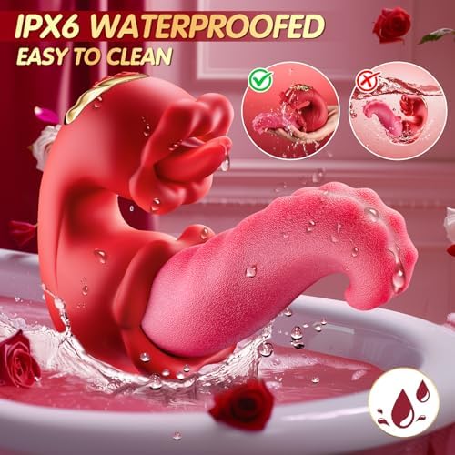 Sex Toys Realistic Tongue Vibrator for Women – 10 Licking Clitoral & 10 Swing Vibration Modes, AAVibe Rose Toy Thrusting Vibrators Dildo, Adult Toy Stimulator Pleasure Tools for Female Couples Games|B0D6GF9Q14