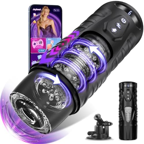 EINSEO AI Sync Male Masturbator Sex Toys for Men - Adult Toy Male Sex Toys with 7 Thrusting & 7 Rotating Modes, Pocket Pussy Hands Free Sex Machine LCD Display with Visual Window & Mounting Base|B0C9QLTS1B