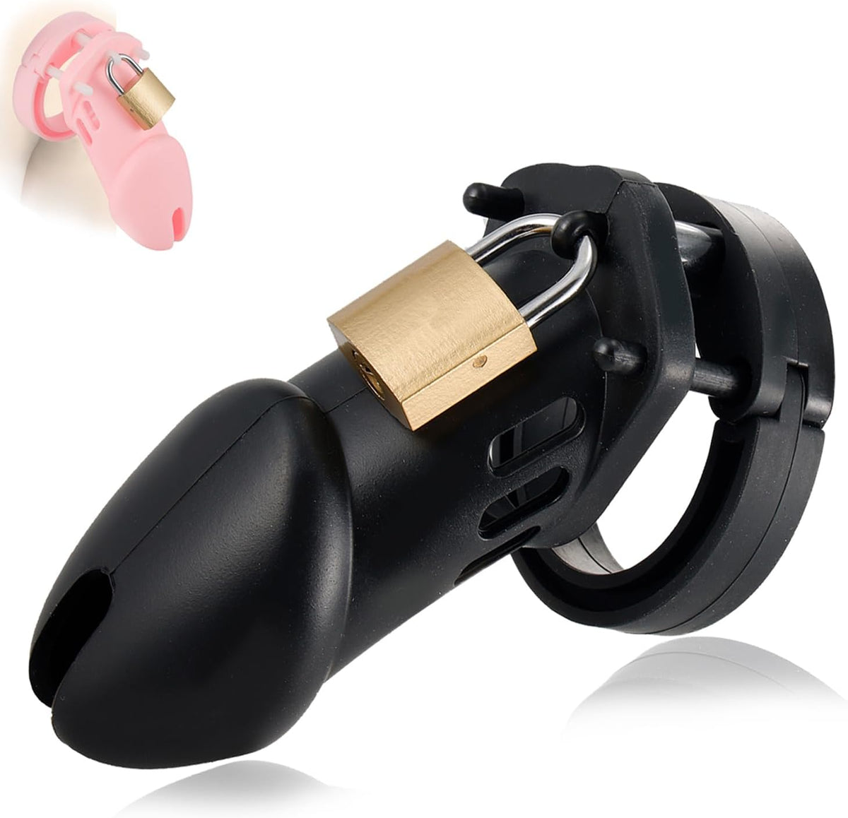 Adjustable Silicone Chastity Cage Set