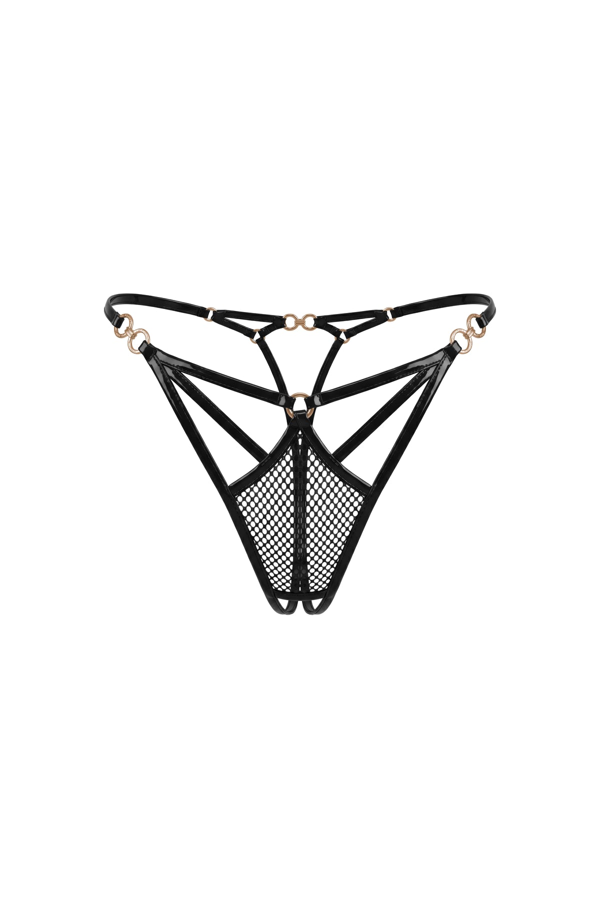 Elara Crotchless Panties in Black