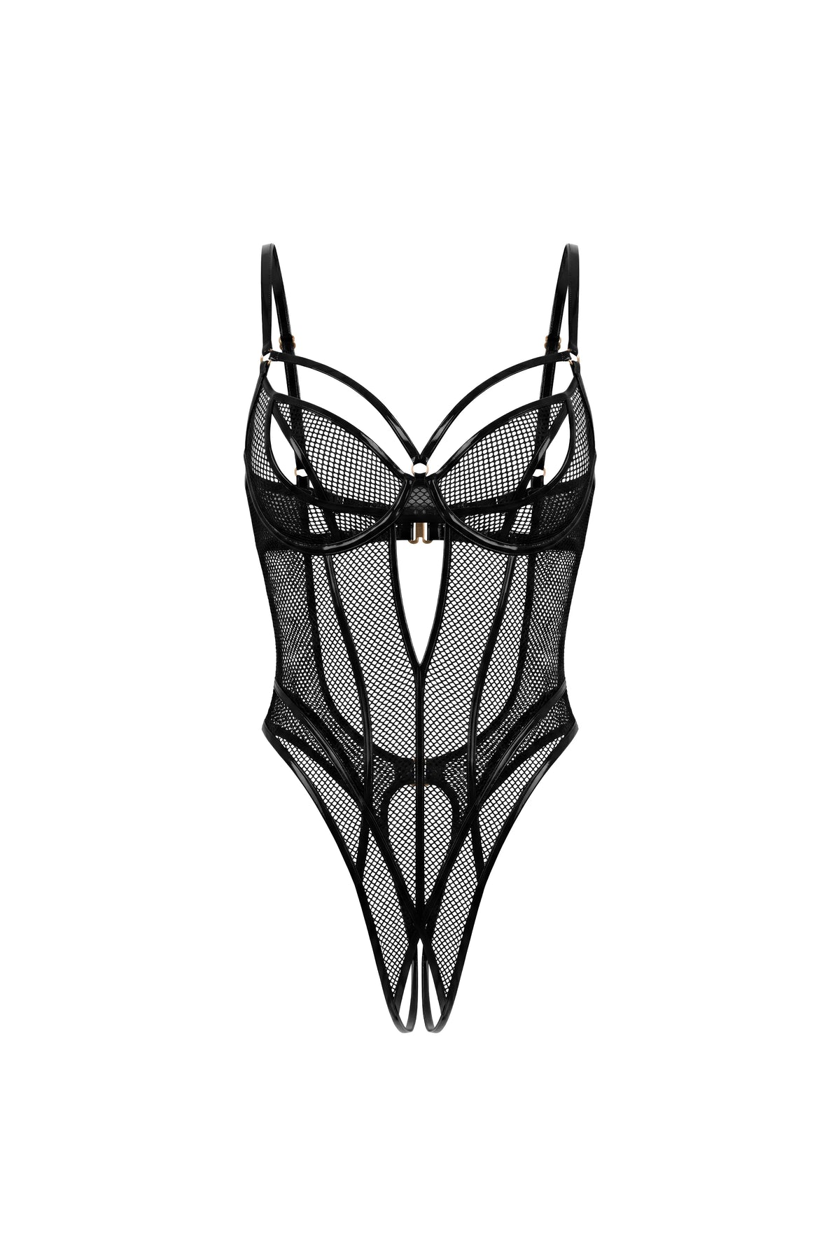 Vesper Crotchless Bodysuit in Black