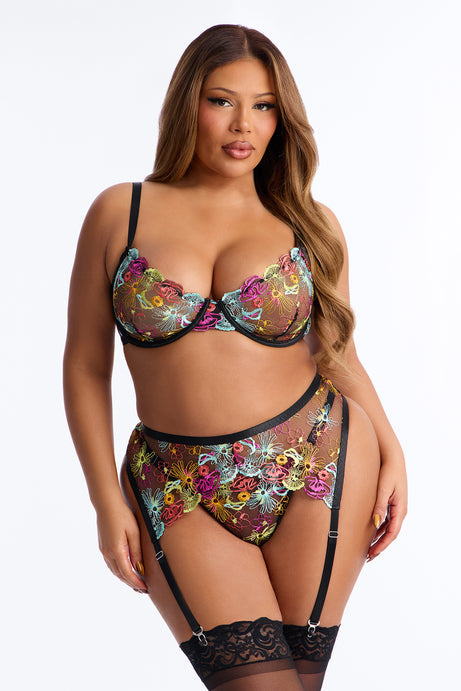 Elodie Mesh Embroidered Lingerie Set