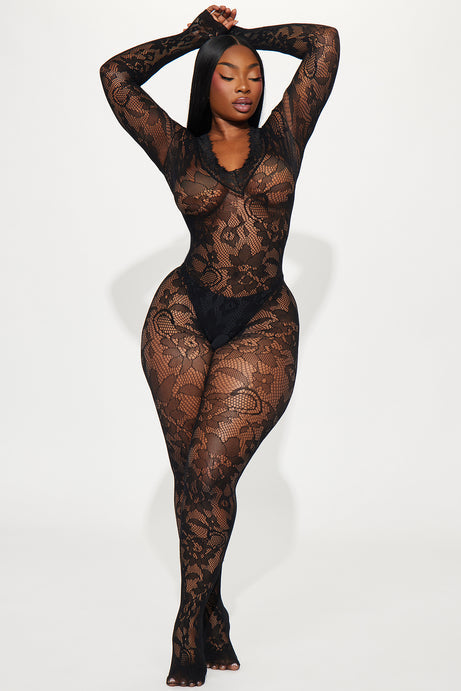 Feel The Fire Bodystocking - Black