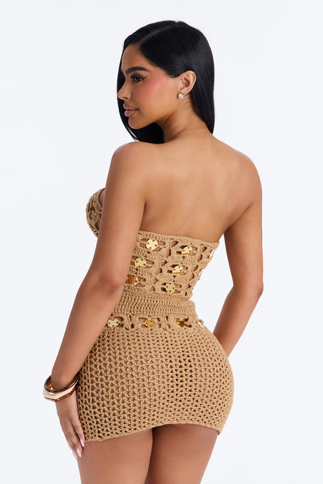 Lea Embellished Crochet Skirt Set