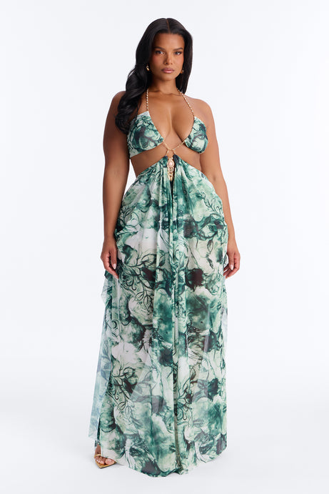 Ella Tie Dye Mesh Maxi Dress