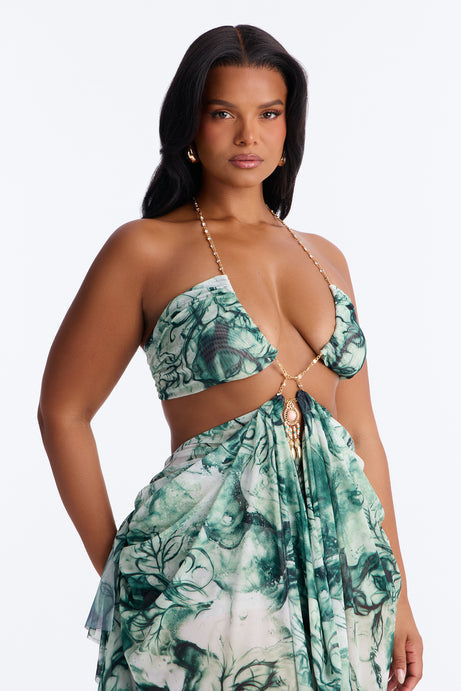 Ella Tie Dye Mesh Maxi Dress