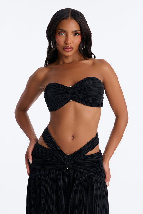 Raina Strapless Plisse Skirt Set