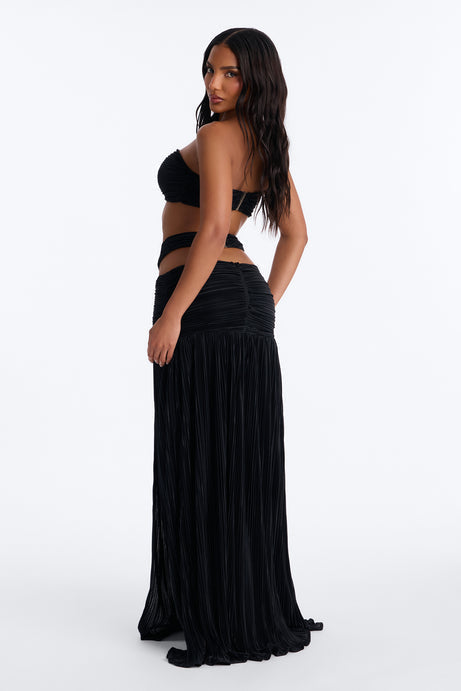 Raina Strapless Plisse Skirt Set