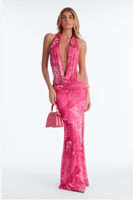 Vacay Mode Backless Mesh Maxi Dress