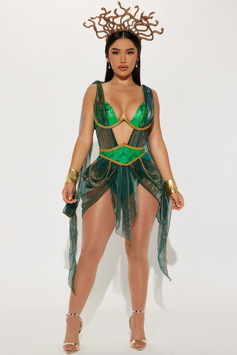 Serpent Queen 3 Piece Costume Set - Green/combo