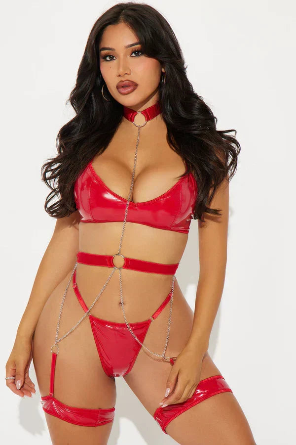 Gloss Finish Lingerie Set