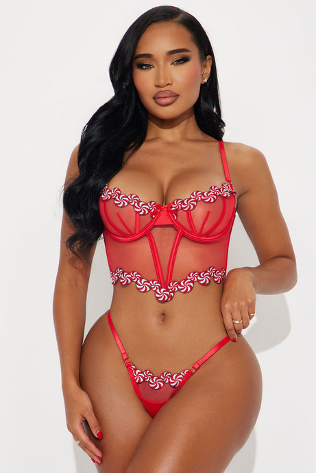 Swirling For You Bustier Set - Red