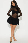 Mesh Bubble Mini Dress