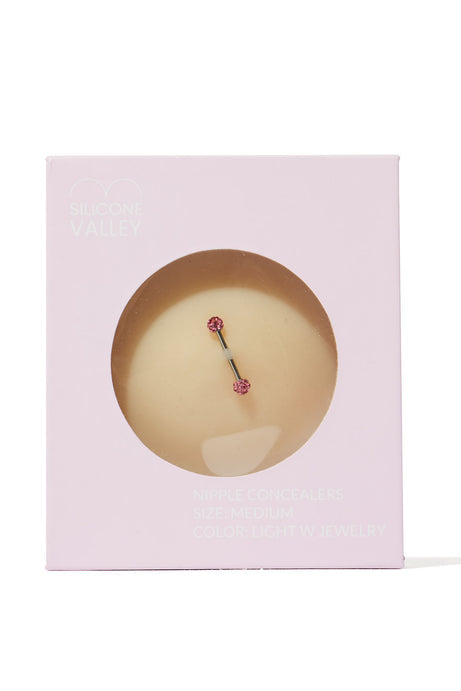 Are Those Real Faux Pierced Nipple Covers - Nude