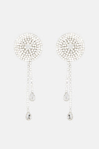 Vegas Showgirl Rhinestone Nipple Cover Pasties - Silver
