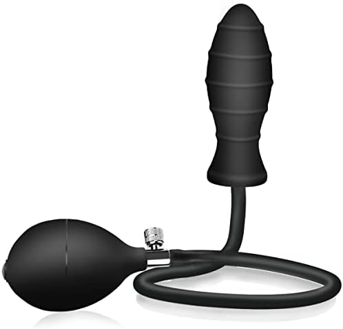 Inflatable Butt Plug, Body-Safe Silicone Anal Balloon Pump with Quick Release Valve Stretch Anal Sex Toys for Beginners and Advanced Users (Rippled Style)|B07T8BWHPL