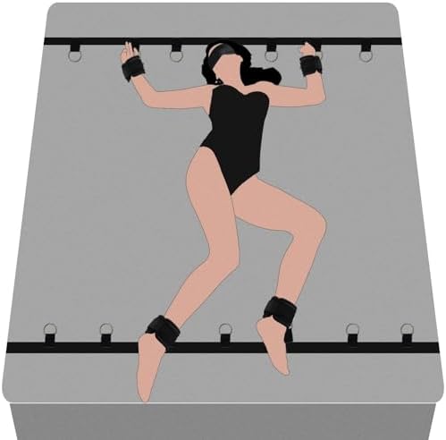 Sex Bondage BDSM Kit for Couples, Under Bed Restraints System with Adjustable Wrist & Ankle Cuffs, Sex Restraints Bedroom Bondage Set for Adult Role Play & SM Games|B09M7253N7