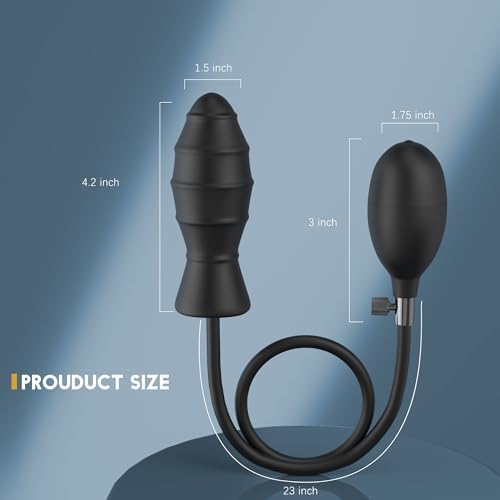 Inflatable Butt Plug, Body-Safe Silicone Anal Balloon Pump with Quick Release Valve Stretch Anal Sex Toys for Beginners and Advanced Users (Rippled Style)|B07T8BWHPL