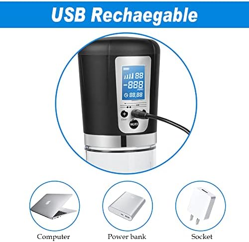 Male Penis Pump Sex Toys, Automatic Enlargers & Extend Pump for Men with LED Display, Adult Toys for Men Penis Entender Erection Pumps, Sex Toys - Pumps & Enlargers (6 Cock Rings)|B07MDWYVFZ