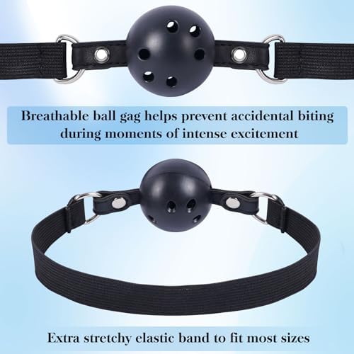 BDSM Bondage Neck to Wrist Restraints Kit with Ball Gag, Couples Sex Toys Adjustable Collar Back Sex Handcuffs Wrist Cuffs, Bed SM Games Bondage Gear Accessories for Couples, Roleplay & Bedroom Fun|B0F87KHJ6R