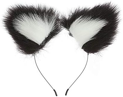 Fox Tail Anal Plug with Sexy Tail for Cosplay, Adult Sex Toys of Stainless Steel Anal Plug with Nipple Clamp and Collar White and Black Mix|B0DSB3WPXH