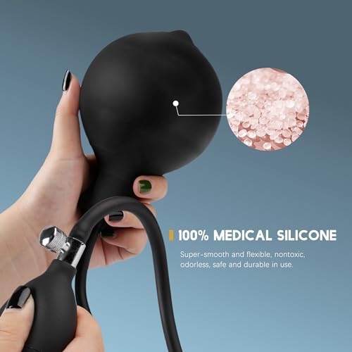 Inflatable Butt Plug, Body-Safe Silicone Anal Balloon Pump with Quick Release Valve Stretch Anal Sex Toys for Beginners and Advanced Users (Rippled Style)|B07T8BWHPL